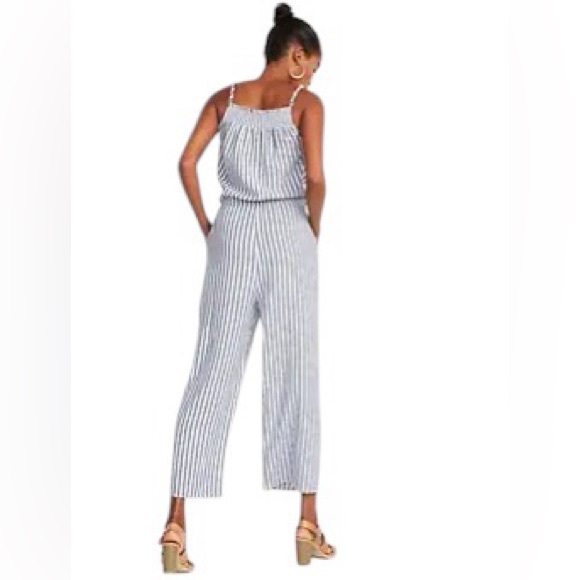 Old Navy EUC Striped Linen Blend Wide-Leg Jumpsuit - Picture 2 of 8